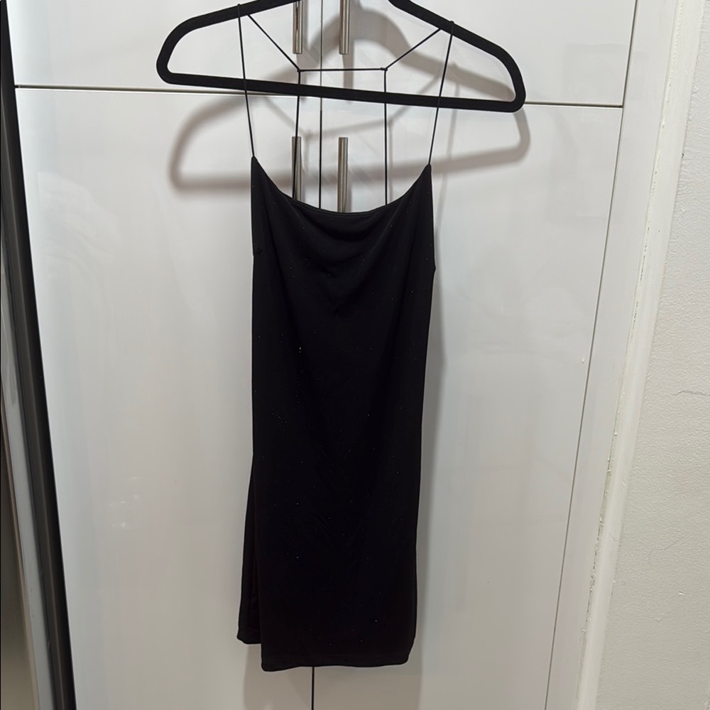 Elegant Black Spaghetti Strap Dress